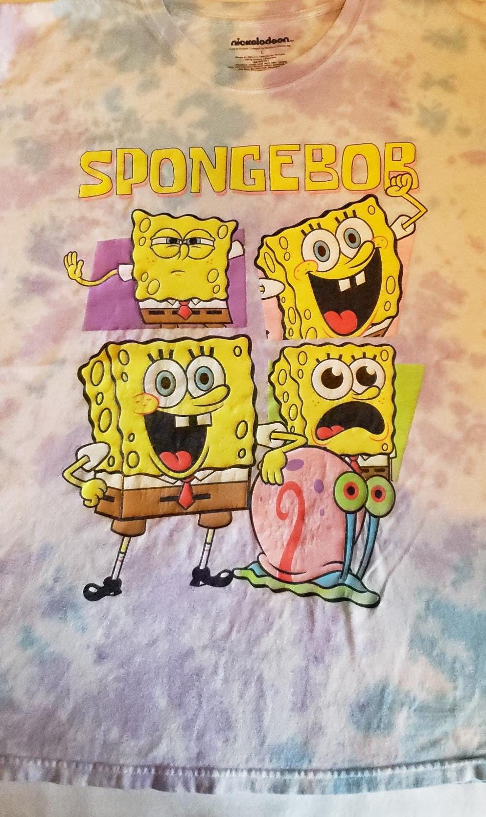 Camiseta Tie Dye de Bob Esponja de principios de 2000 Etsy Espana