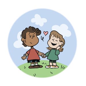 Personalisiertes Portrait Peanuts Stil | Kundenspezifisches Paar oder Freunde digitales Porträt vom Foto | Mensch oder Beagle Design | Digitaldruck