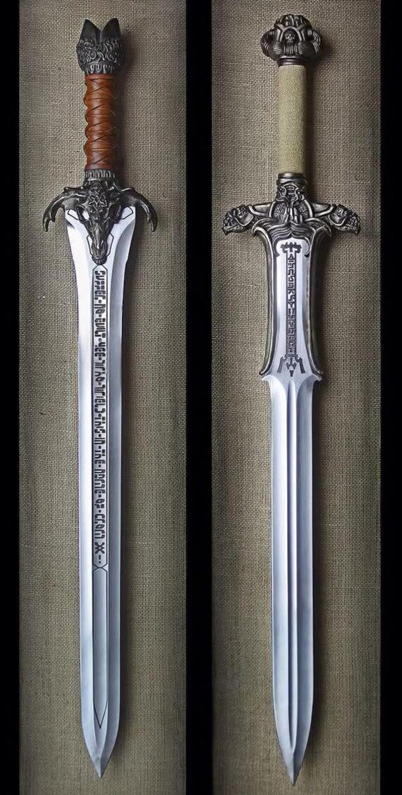 Handmade Conan Atlantean Sword Replica: Etched Stainless Steel, Cosplay sword, Christmas gift
