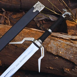 Handmade Witcher Sword: Geralt of Rivia Feline Silver Sword