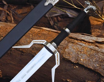 Handmade Witcher Sword: Geralt of Rivia Feline Silver Sword | Christmas Gift