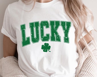Retro Checkered Lucky Shirt, St Patrick's Day Shirt, Lucky Shamrock Shirt, Irish Day Shirt, Four Leaf Clover Shirt, St Patricks Day Gift