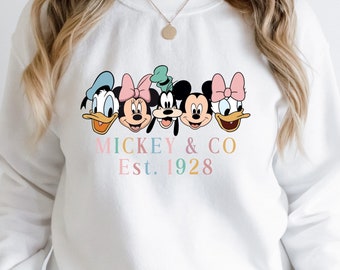 Retro Mickey And Co Sweatshirt, Disney Mickey and Friends Sweatshirt, Disneyworld Sweater, Disney Trip Sweatshirt, Disneyland Sweatshirt