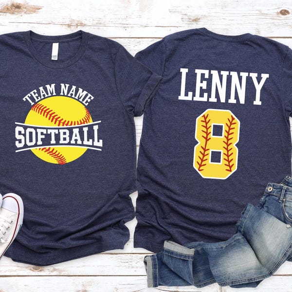 Personalized Softball Team Shirt, Name and Number Softball T shirts, Game Day Softball Shirt, Custom Softball Shirt, Softball Team Shirt