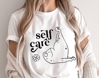 Self Care Frog Shirt, Yoga Sweatshirt, Funny Shirt, Frog Lover Gift, Self Care Shirt, Gift For Her, Self Love Shirt, Self Care Gift