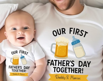 Personalized Our First Father's Day Together Shirt, Funny Our First Father's Day Tees, First Fathers Day Matching Shirts, 1st Fathers Day