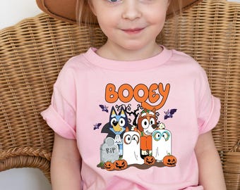 Booey Halloween Shirt, Cute Ghost Dog Tee, Spooky Cartoon Family Top, Funny Kids Halloween Shirt