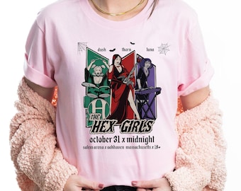 Hex Girls Halloween T-Shirt, 90s Nostalgia Spooky Season Tee, Rock Band Graphic Top