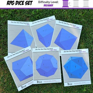RPG Polyhedral Dice Set - EPP Sewing Patterns - PDF
