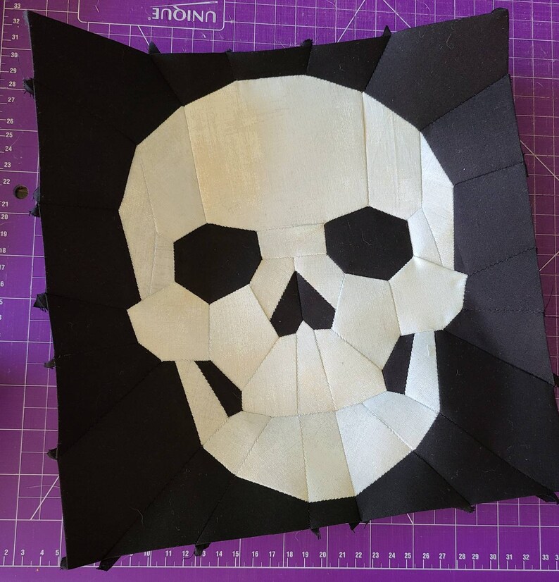 Skull EPP English Paper Piecing Sewing Pattern zdjęcie 4