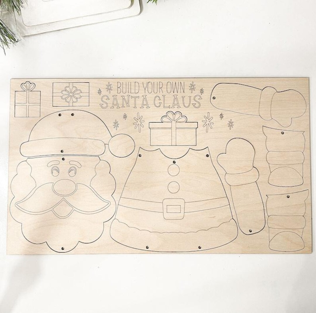Build Your Own Santa Claus Laser Cut Digital File | Cute Santa Claus ...