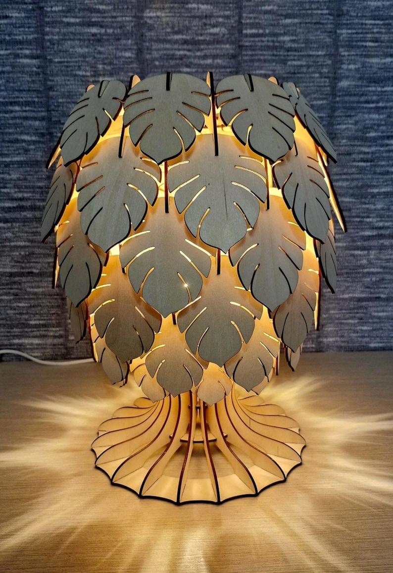 Lámpara de escritorio, lámpara de noche para dormitorio, archivo de 3 mm y 4 mm, svg dxf cdr pdf