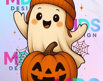 Halloween Ghost PNG | Beanie, Pumpkin Clipart (Sublimation)
