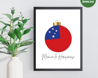 Manuia le Kerisimasi (Merry Christmas) Printable Wall Art as Office Wall Decor, Home Wall Decor, Wall Art Print, Gift, Samoa, DIGITAL