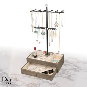 Handmade Wooden Necklace Stand & Bracelet Holder – Jewelry Organizer Display, Boho Home Décor, Gift for Her