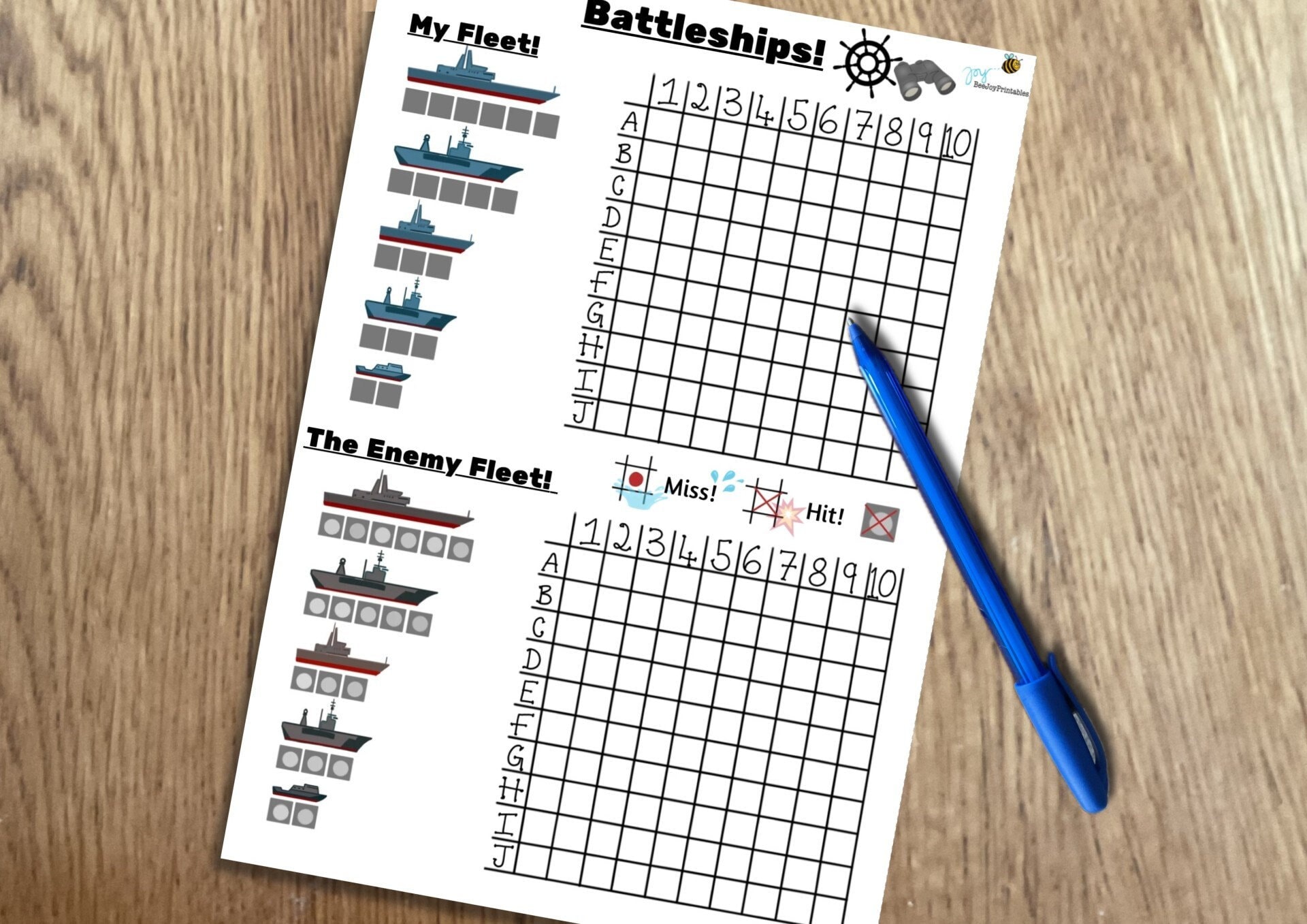 Battleships Games, Battleships Printable Paper Game, Battleships Board ...