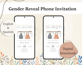 Eenvoudige digitale uitnodiging voor genderonthulling