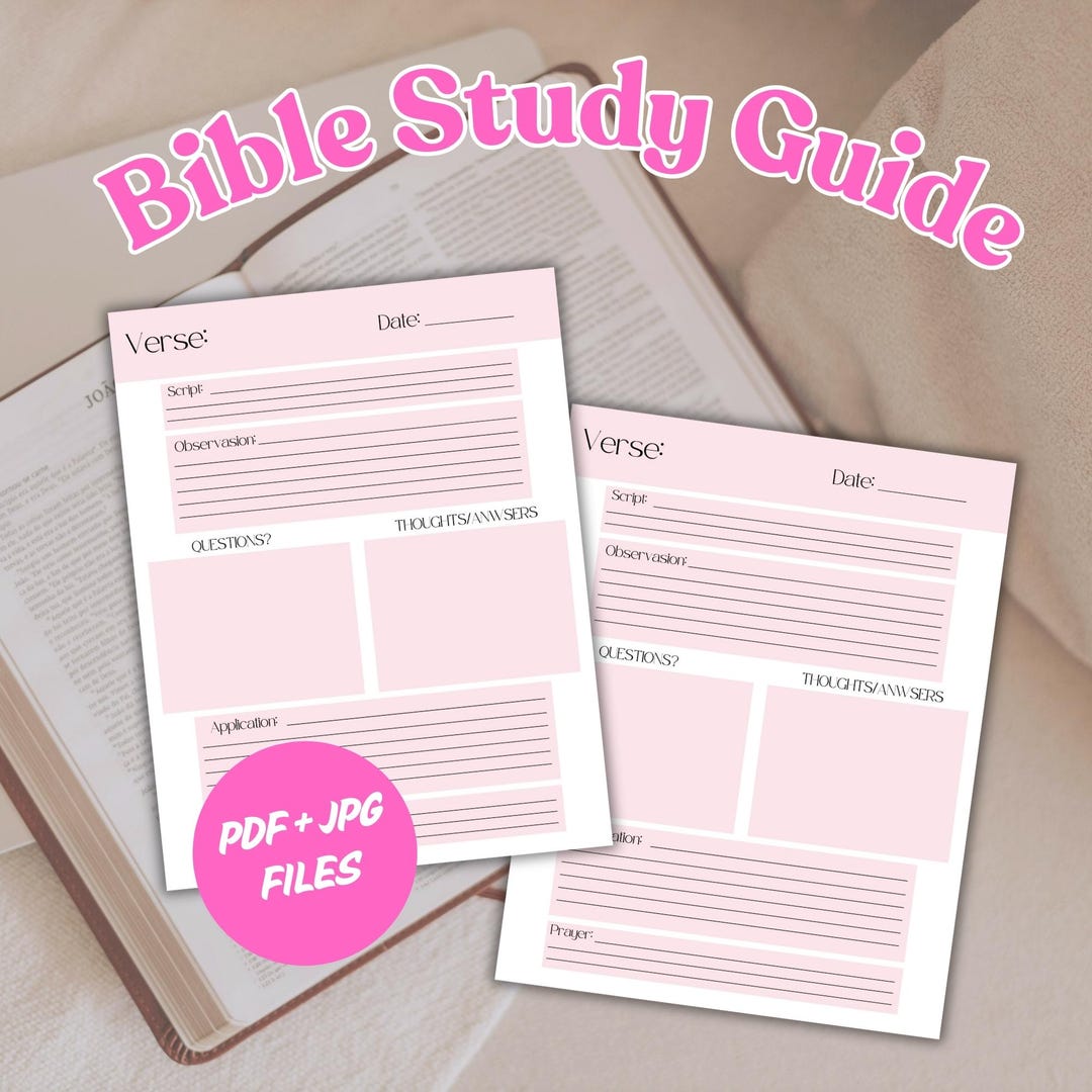 Printable Bible Study Guide: Scripture Journal Template (PDF & JPG) - Etsy