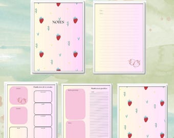 Digital notebook | to-do list | undated daily and weekly planner | printable A4 PDF in French | digital download