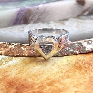 925 Sterling Silver Vintage Open Heart Ring Size 7.5 - Etsy