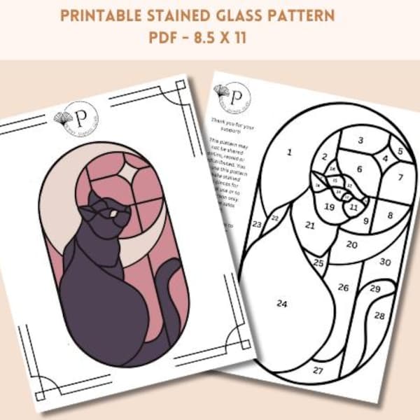 Black Cat - Stained Glass Pattern