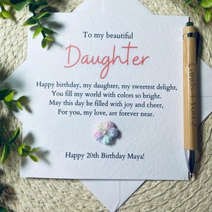 Carte d'anniversaire fille, carte d'anniversaire fille personnalisée, carte d'anniversaire 18e 20e 30e 40e 50e, carte d'anniversaire pour fille, 002