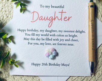 Daughter birthday card, personalised daughter birthday card, 18th 20th 30th 40th 50th birthday card,  birthday card for daughter, 002