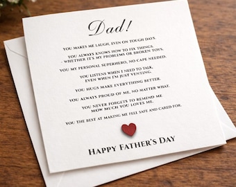 Vatertagskarte, herzliche Nachricht für Vater, von Tochter, Sohn, personalisiertes Geschenk für Vater, minimalistische Vatertagskarte, personalisiert 199