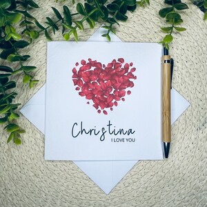 Carte minimaliste de Saint-Valentin, carte romantique je t'aime, carte d'anniversaire d'amour, carte d'amour pour femme, carte de voeux romantique, élégante, 085