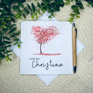 Carte minimaliste de Saint-Valentin, carte romantique je t'aime, carte d'anniversaire d'amour, carte d'amour pour femme, carte de voeux romantique, élégante, 083