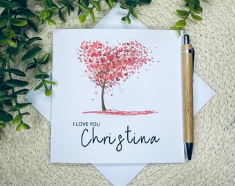 Carte minimaliste de Saint-Valentin, carte romantique je t'aime, carte d'anniversaire d'amour, carte d'amour pour femme, carte de voeux romantique, élégante, 083