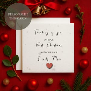 Gevinna Christmas Holiday Sympathy Card, Lost Loved One Christmas Card, First Christmas Without Him Card, Remembering Card, Christmas Card For Someone Who Has Lost A Loved One