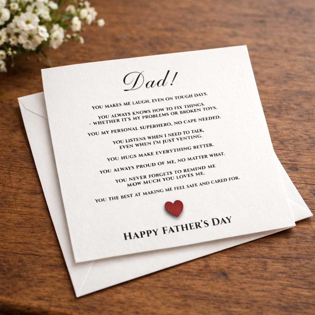 Father’s Day Card, Heartfelt Message for Dad, From Daughter, Son ...