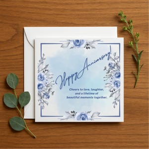 Romantic Anniversary Card, Elegant Couples Keepsake, Love Greeting Card, Elegant Anniversary Card, Heartfelt Card, Wedding Gift, 110