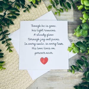 Carte de condoléances, perte d'un père, d'un fils, d'un mari, carte de deuil réconfortant, carte de condoléances faite main, carte mémoire d'amour, personnalisée 118