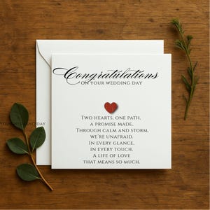 Carte de félicitations de mariage, cadeau pour couple personnalisé, carte de mariage de luxe pour couple, carte de voeux de mariage personnalisée, 188