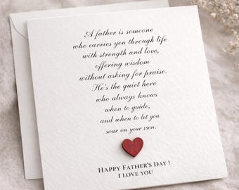 Carte minimaliste pour la fête des pères, carte de voeux pour la fête des pères, montrez votre amour pour papa, carte rustique pour la fête des pères, cadeau unique pour papa, 196