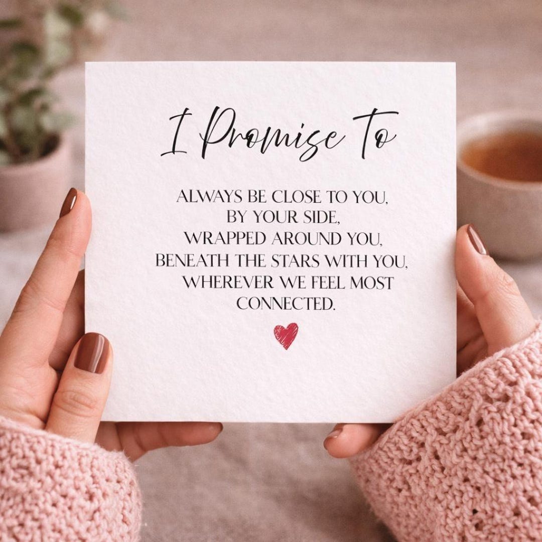 Promised Card Valentine's Day Card, Love Promise Card, Romantic Card, for Husband ...