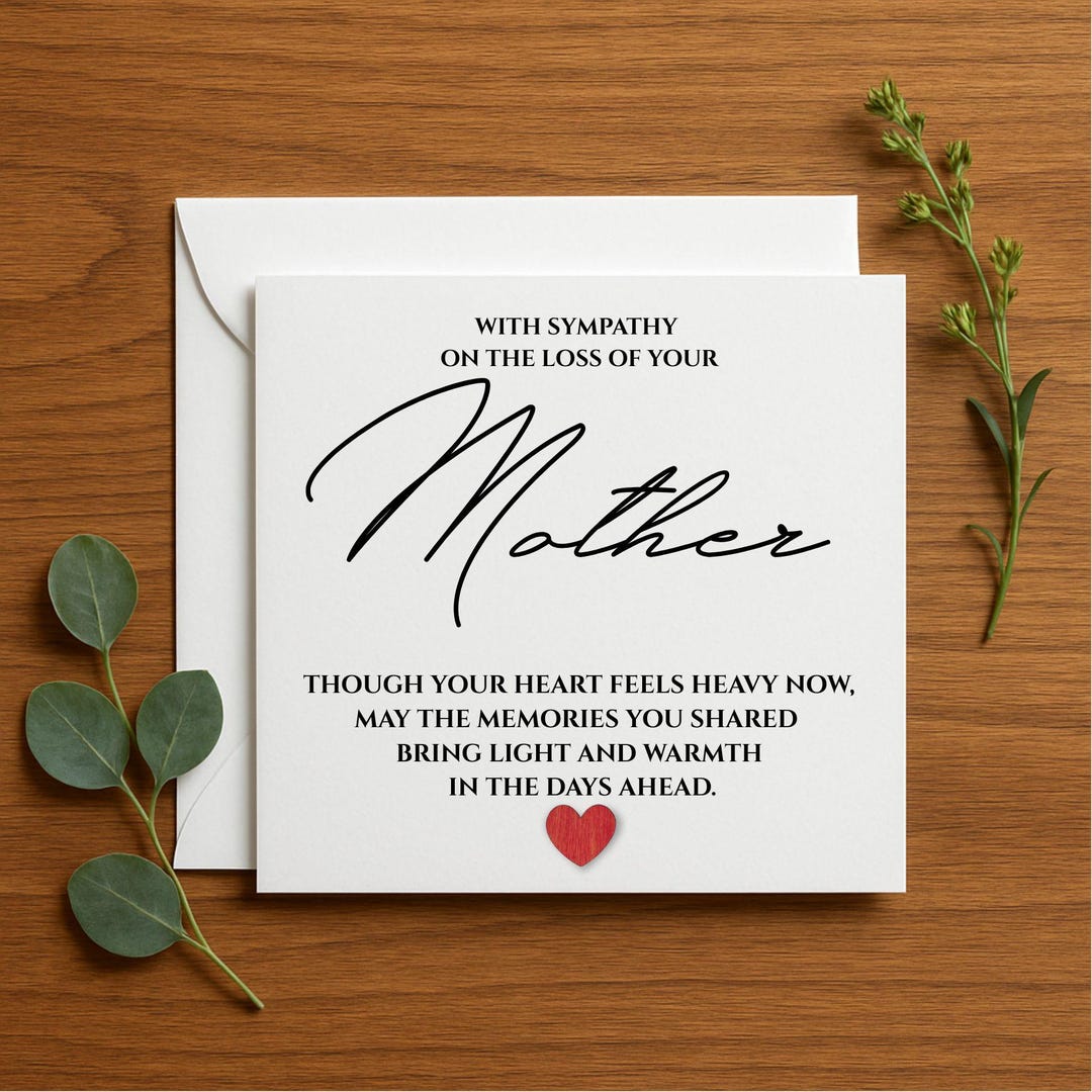 Sympathy Card, Comforting Bereavement Gift for Loss, Memorial Card ...
