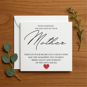 Carte de sympathie, cadeau réconfortant pour deuil, carte commémorative, message de condoléances, mots réconfortants pour le deuil, moment de la perte, 130