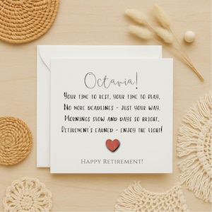 Carte de retraite heureuse, nom personnalisé carte de voeux de retraite, cadeau de retraite personnalisé, carte de retraite amusante, voeux de retraite, 262