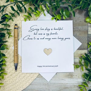 Carte du 5e anniversaire du mari, carte du 20e anniversaire de la femme, carte du 2e anniversaire de mariage, carte du 10e anniversaire de mariage de la femme, 009