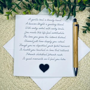 Carte de sympathie, carte de condoléances, carte de deuil, désolé pour votre perte, carte faite main, pensée à vous, mots gentils pour le deuil 112