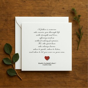 Carte minimaliste pour la fête des pères, carte de voeux pour la fête des pères, montrez votre amour pour papa, carte rustique pour la fête des pères, cadeau unique pour papa, 196