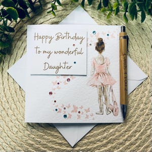 1ère carte d'anniversaire pour fille, carte d'anniversaire avec ballerine, carte d'anniversaire fille, carte d'anniversaire fille, carte d'anniversaire faite main 051