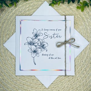 Carte de deuil personnalisée, carte de sympathie personnalisée, désolé pour votre perte, condoléances, carte commémorative, faite main, carte de pensée pour vous, 055