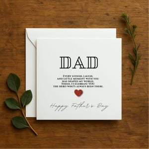 Carte sincère pour papa, carte de fête des pères, de fille, fils, cadeau personnalisé pour papa, carte de fête des pères minimaliste, personnalisée, 200