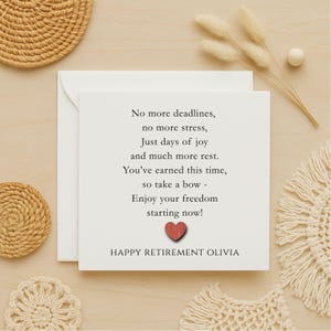 Carte de bonne retraite, cadeau de retraite pour collègue, carte de voeux de retraite, félicitations pour votre souvenir de retraite, 261