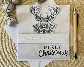 Personalised Christmas card, Merry Christmas, rustic Christmas card, luxury Christmas gift, personalised card, Custom Xmas card,  wife, mum