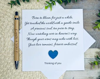 Baby loss Sympathy card, Comforting poem for child remembrance, stillborn sympathy card, Condolence for baby loss, Infant loss card, 085
